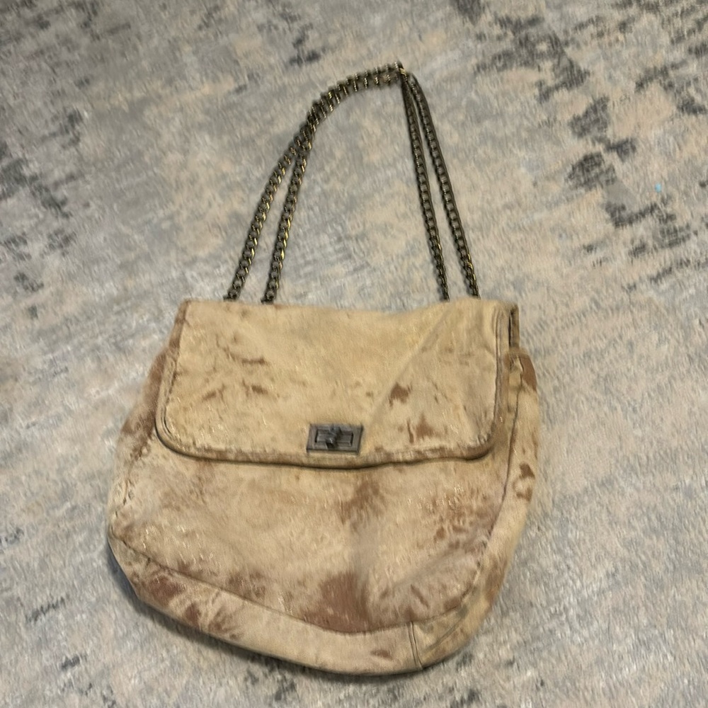 Vintage LULU Beige Hand Bag With Chain